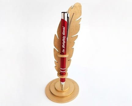 Laser Cut Feather Pen Stand