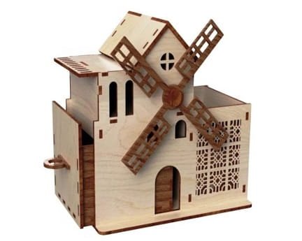 Laser Cut Windmill Office Desk Organizer