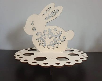 Laser Cut Eight Holes Easter Egg Holder With Rabbit