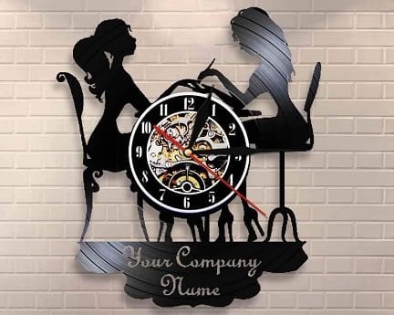 Laser Cut Personalized Nail Salon Vinyl Record Wall Clock