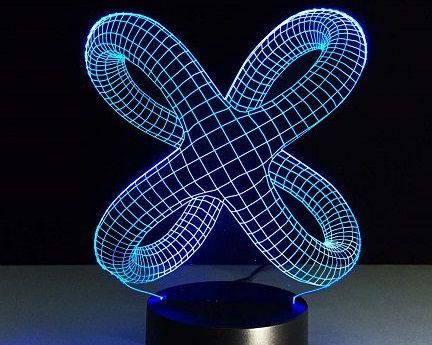 Laser Cut Twisted Knot 3D Optical Illusion Lamp