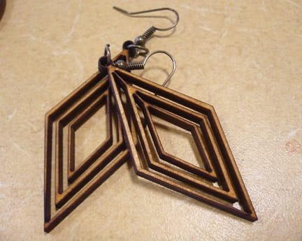 Laser Cut Wood Earrings for Women
