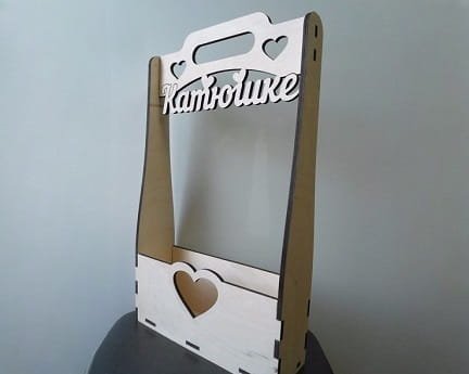 Laser Cut Wooden Flower Basket Bag