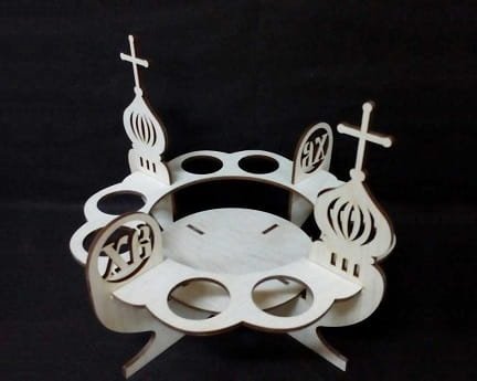 Laser Cut Easter Stand for 8 Eggs and Cake