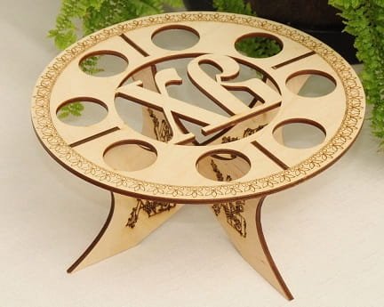 Laser Cut Round Easter Egg Holder Stand