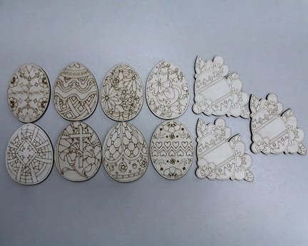 Laser Cut Engraved Easter Egg Decorations