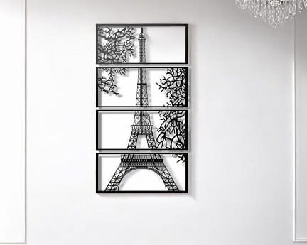 Laser Cut Eiffel Tower Panel Wall Art