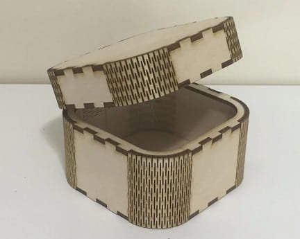 Laser Cut Living Hinge Corner Square Box