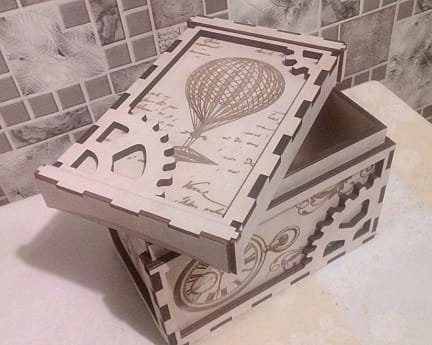 Laser Cut Steampunk Wooden Box