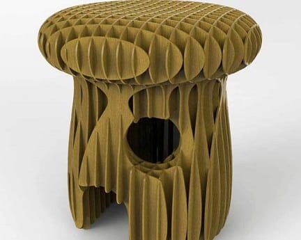 Laser Cut Wooden Mushroom Stool