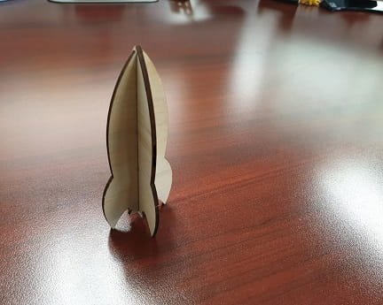 Laser Cut Wooden Miniature Toy Rocket