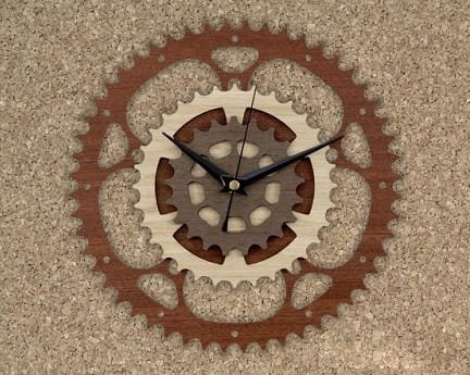 Laser Cut Wooden Gear Wall Clock