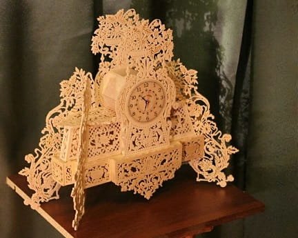 Laser Cut Wooden Antique Table Top Clock
