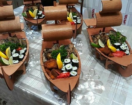 Laser Cut Sushi Boat Serving Tray