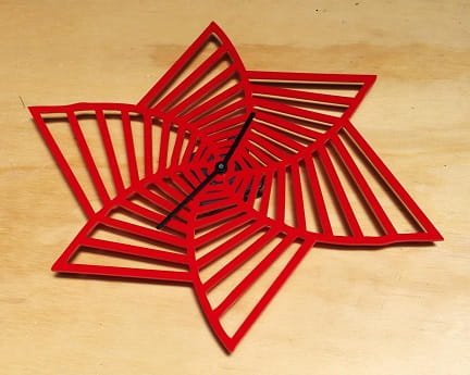 Laser Cut Spiral Star Acrylic Wall Clock