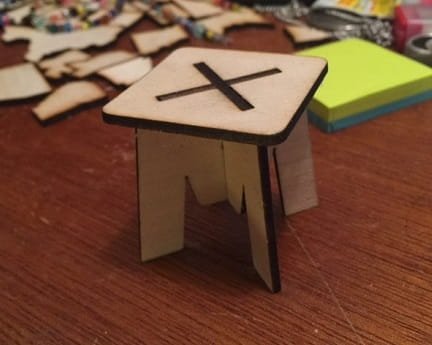 Laser Cut Wooden Miniature Table