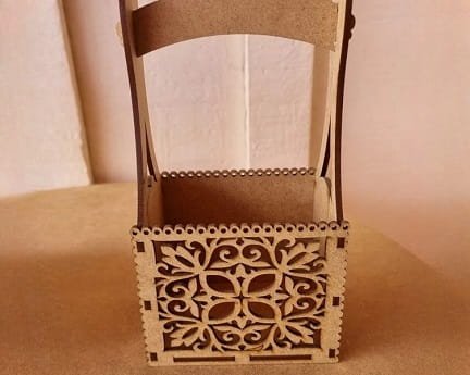 Laser Cut Wooden Gift Basket