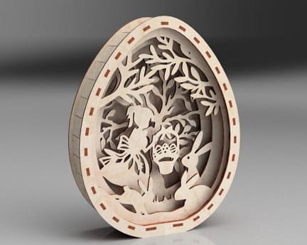 Laser Cut Easter Egg Night Lamp