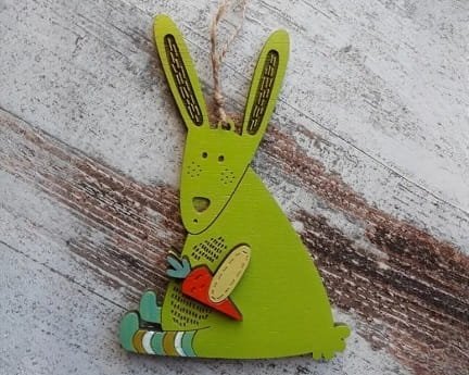 Laser Cut Easter Rabbit Hanging Ornament