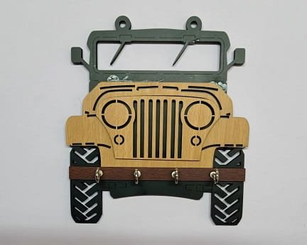 Laser Cut Jeep Wall Key Holder Rack Hanger