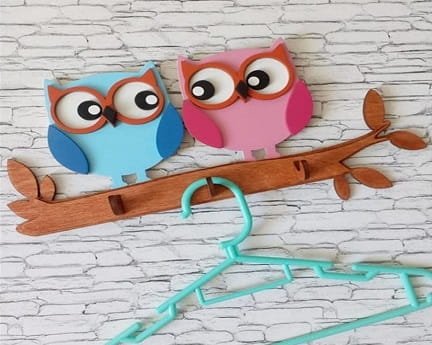 Laser Cut Owl Coat Hanger For Children