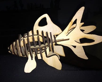 Laser Cut Goldfish 3D Wood Puzzle