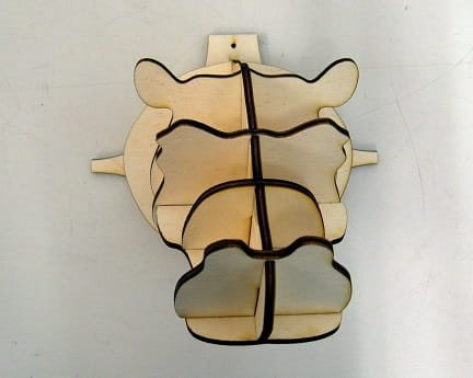 Laser Cut Hippo Head Wall Decor Trophy