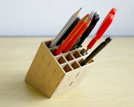 Laser Cut Modern Pencil Holder Box
