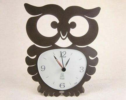 Laser Cut Owl Wall Clock For Kids Room