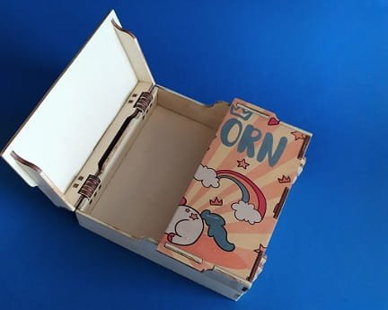 Laser Cut Wooden Box With Double Door Hinged Lid