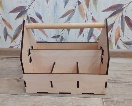 Laser Cut Stationery Caddy With Handle