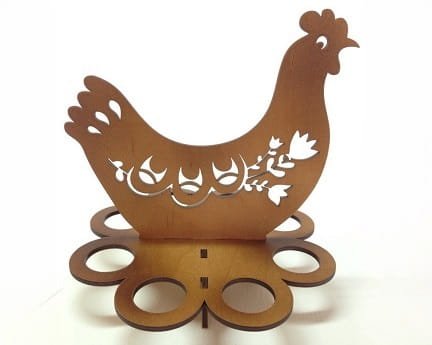 Laser Cut Chicken Easter Egg Holder Stand