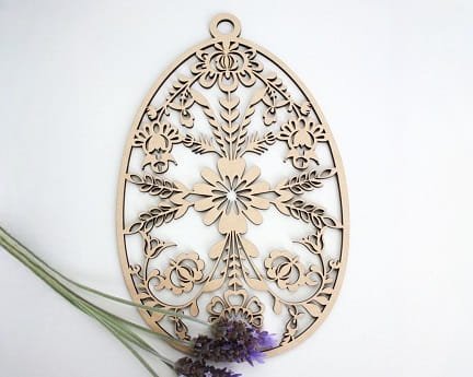 Laser Cut Decorative Easter Egg Ornament