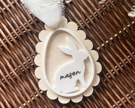 Laser Cut Easter Bunny Gift Tag Easter Basket Name Tag