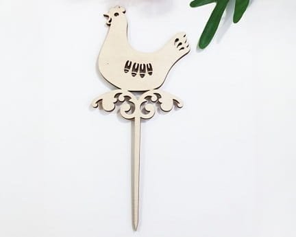 Laser Cut Easter Chicken Cake Topper