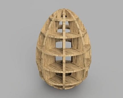 Laser Cut Easter Egg 3D Wood Model