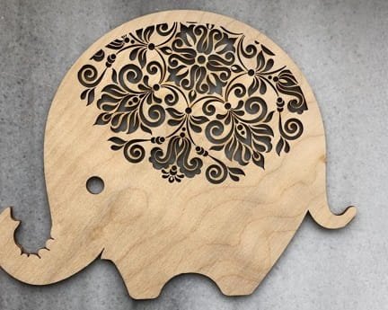 Laser Cut Elephant Decorative Design