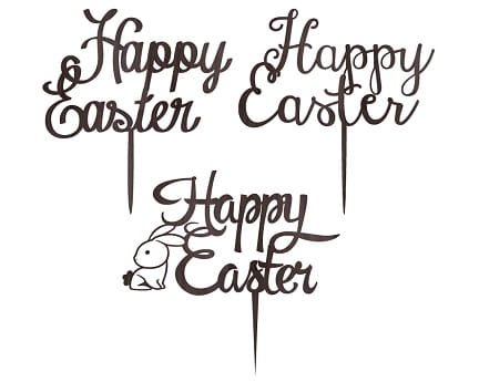 Laser Cut Happy Easter Cake Topper