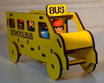 Laser Cut Kids School Bus Toy