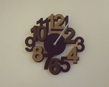 Laser Cut Large Numbers Wall Clock