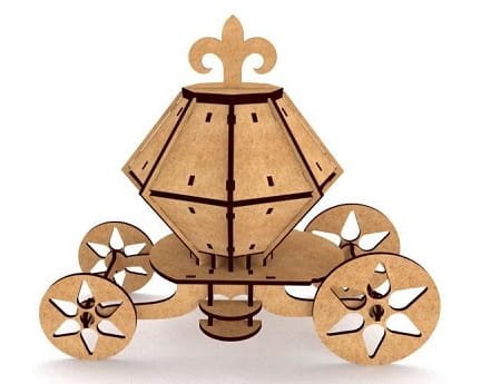 Laser Cut Carriage 3D Wood Model