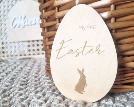 Laser Cut My First Easter Plaque