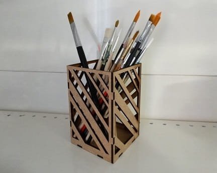 Laser Cut Pencil and Brush Holder