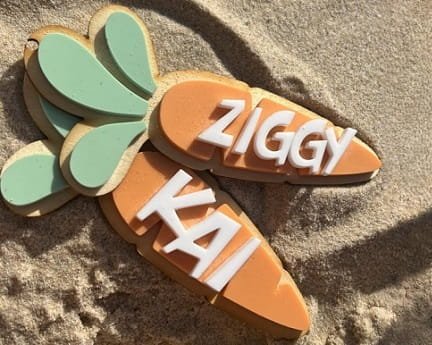 Laser Cut Personalized Wooden Carrot Easter Basket Name Tags