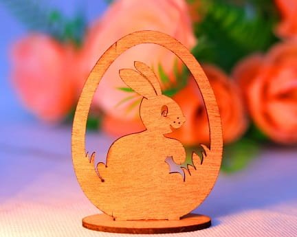 Laser Cut Easter Egg Bunny Decor