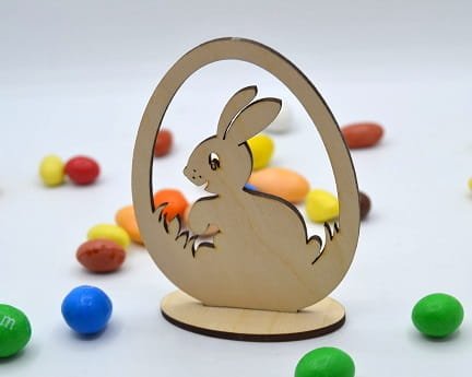 Laser Cut Easter Egg Bunny Table Decor