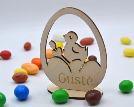 Laser Cut Easter Egg Chick Decor