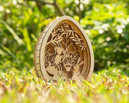 Laser Cut Layered Easter Egg Decoration