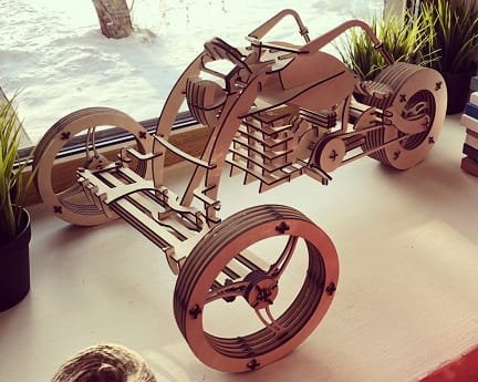 Laser Cut Bike 3D Wood Puzzle Model Kit