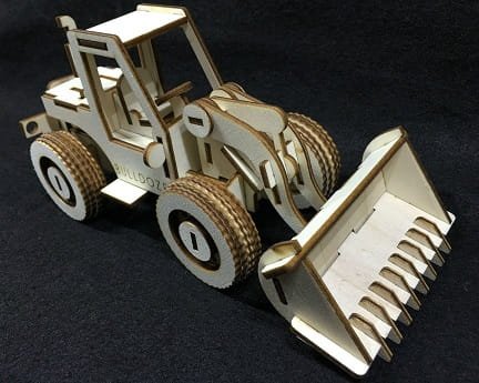 Laser Cut Bulldozer Tractor 3D Woodcraft Puzzle Kit